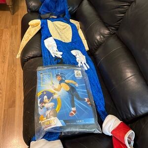 Sonic The  Hedgehog Kids Costume - Blue and Gold M 7-8
